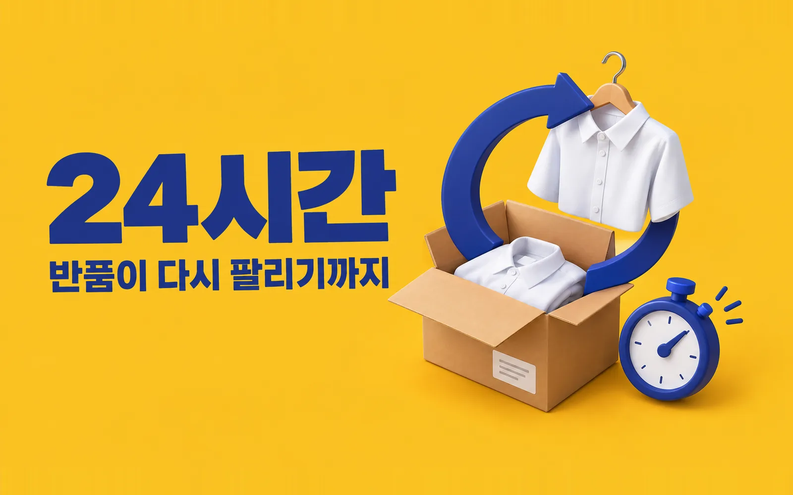 반품 재입고 지연 인포그래픽. 하루 반품 3.3점을 가정하면 재입고 3일일 때 평균 10점, 1일일 때 3.3점이 판매 불가 상태로 묶인다. DCF 반품 재판매 복귀 기준선 24시간.